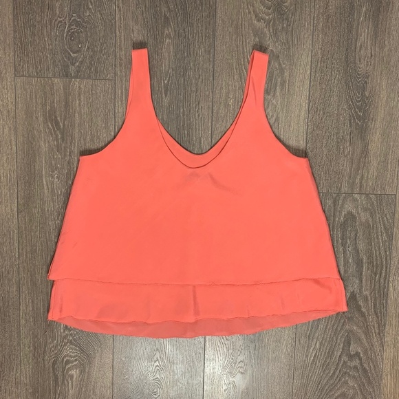 Studio by YDE Women’s Tank Top Crop Tiered  Neon Orange Coral Boho Chic Size M - Picture 11 of 12